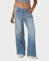 Asymmetric Low Rise Baggy Wide Leg Jeans