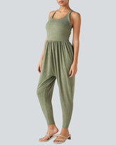 Backless Twisted Harem Casual Jumpsuit-Easy Peezy