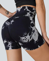 Scrunch Butt Lifting High Waisted Tie Dye Workout Shorts for Women