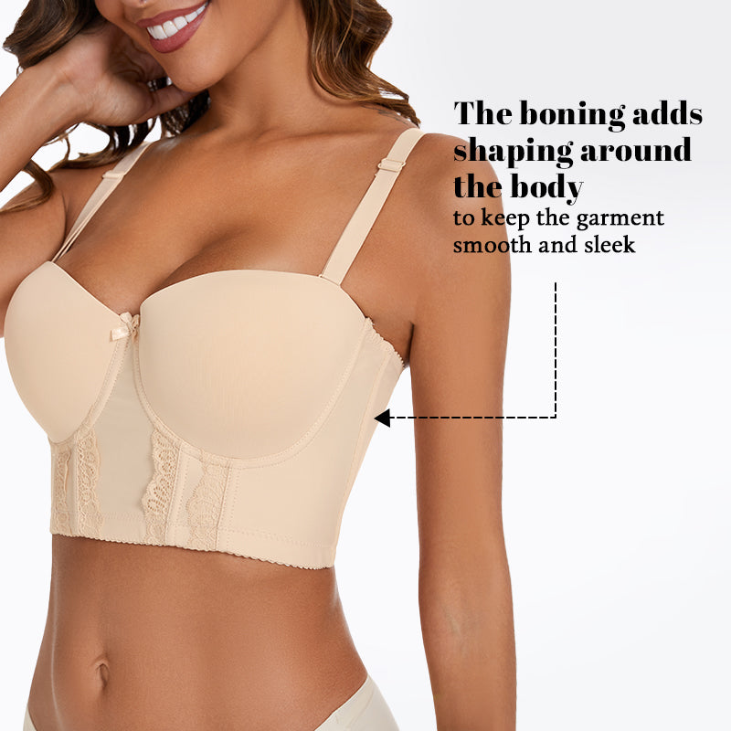 Back Smoothing Bras for Women Front Button Shapin Shoulder Strap Red 46