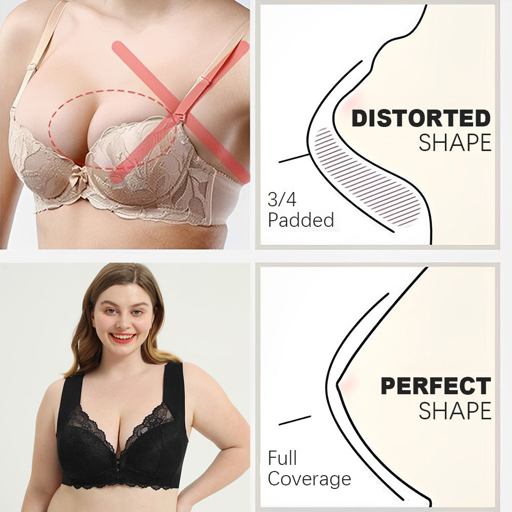 Woobilly® The Comfort Shaping Front Closure Bra-Beige+Pink(2 PACK)