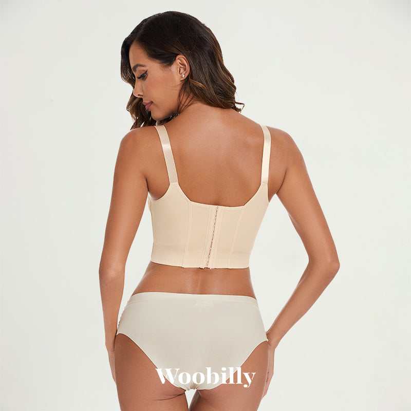  Deep Cup Bras Woobillybra Wide Band Back Smoothing Bras For Women  Plus Size Push Up Hide Back Fat Full Coverage Bras Nude