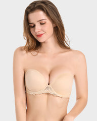 Women's comfortable strapless bra clear straps