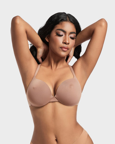 Nipple Push-Up Bra - Coffee