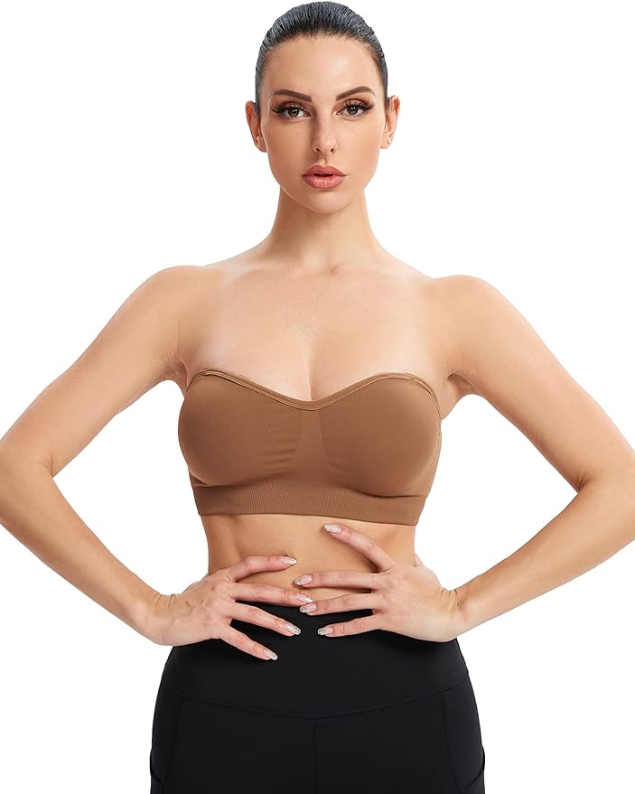 Woobilly®Non-Slip Silicone Padded Bandeau Bra Tube Top Bra