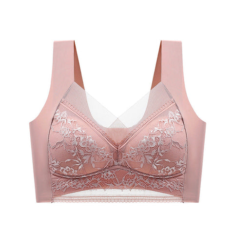 Wireless Comfort Lace Silk Push Up Bra