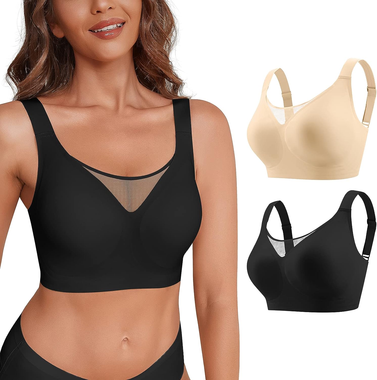 Filifit Jelly Gel Seamless Bra Wireless Air Invisible Bra Shaping Bump Bra  Plus Size Summer Wireless Air Sports Yoga Bra : : Clothing, Shoes  & Accessories