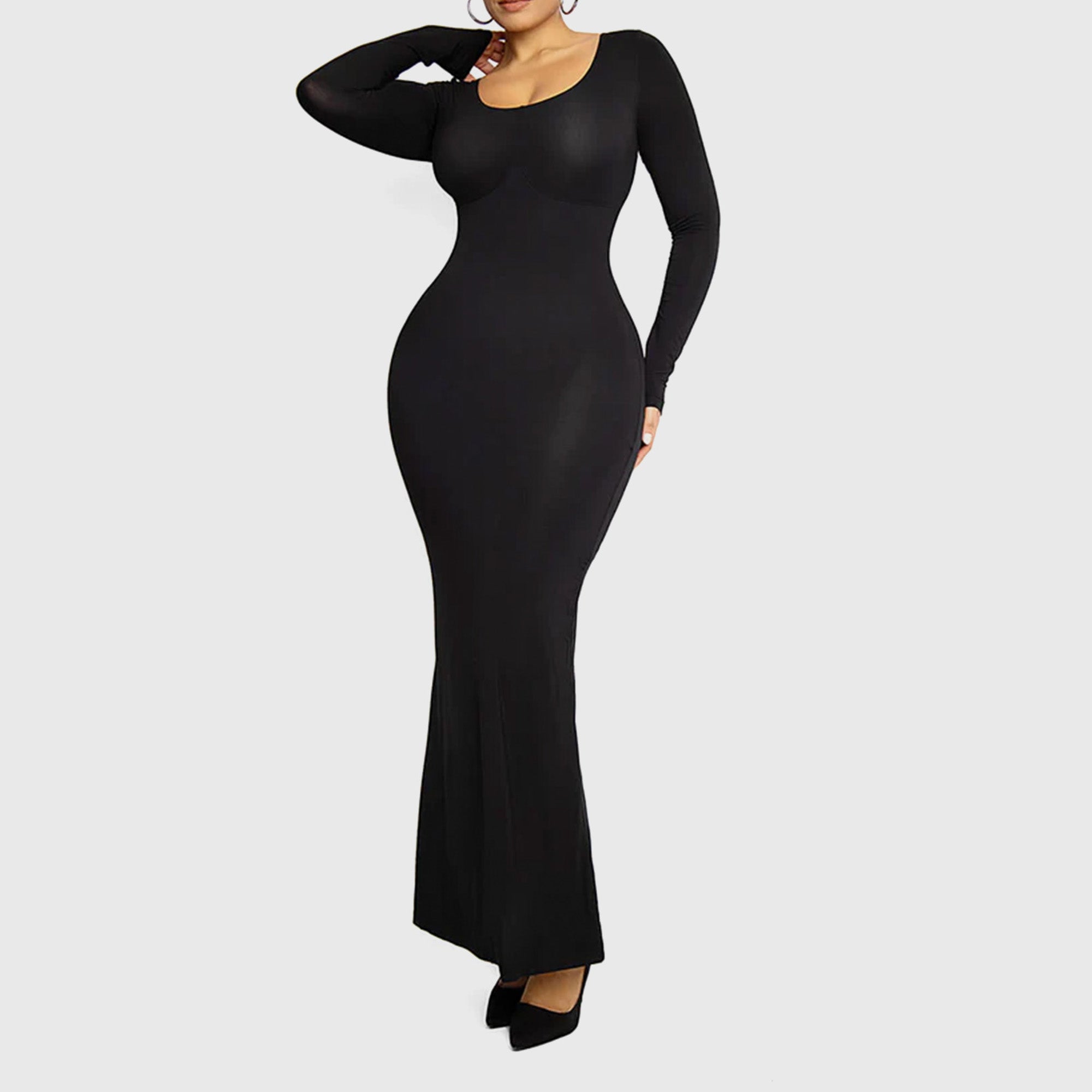 2 in 1 360° Built-in Curvy Slim Tummy Compression Slimming Long Sleeve Shaper Dress