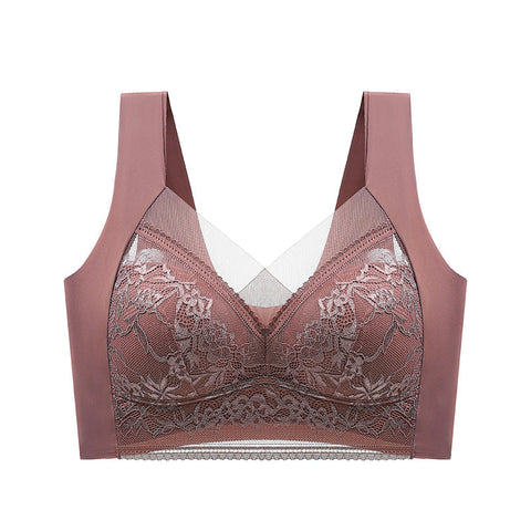 Wireless Comfort Lace Silk Push Up Bra