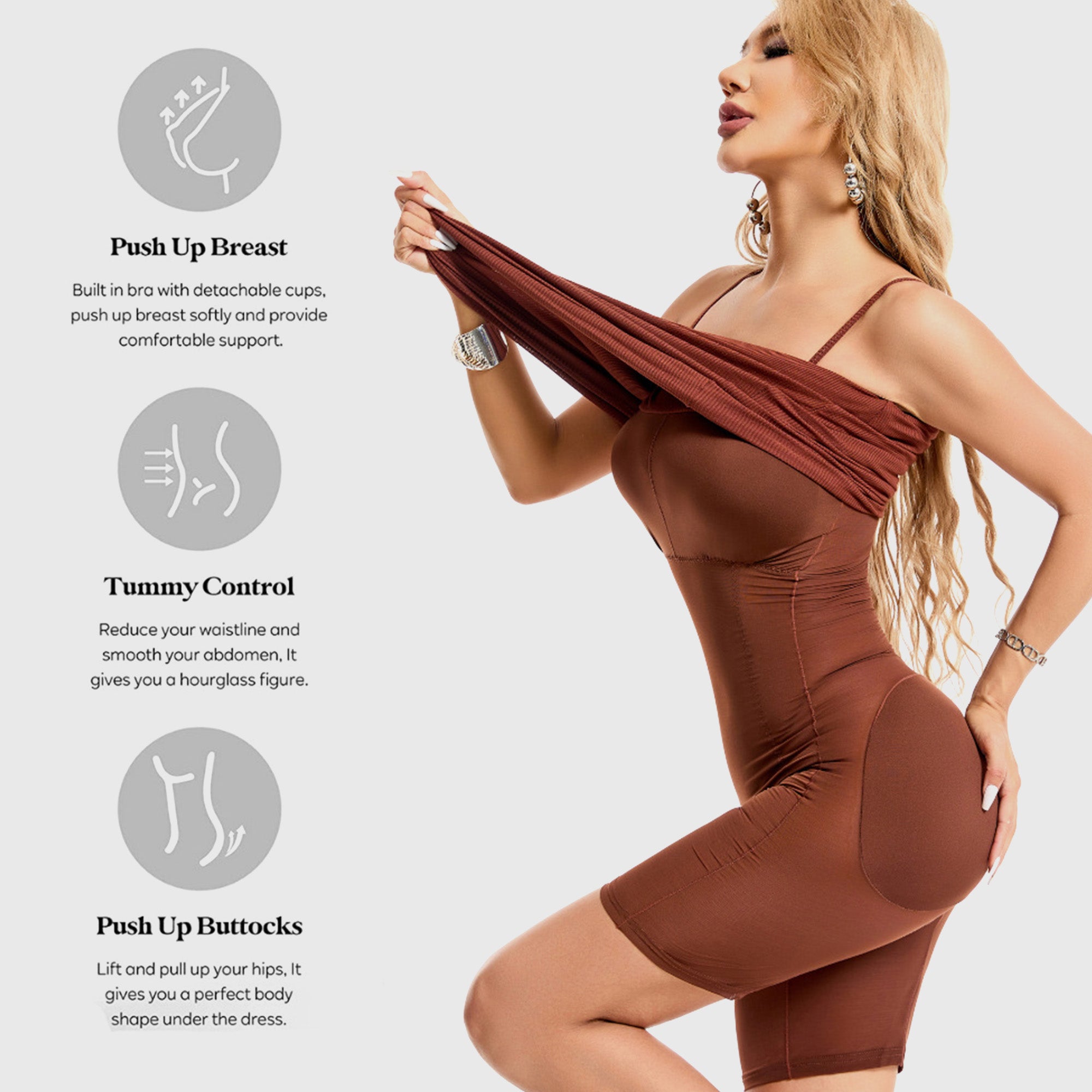Tight Shaper Dress with Slim Tummy and Built-in 360° Firm and Slimming Butt Lifter