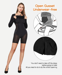 2 in 1 360° Built-in Curvy Slim Tummy Compression Slimming Long Sleeve Shaper Dress