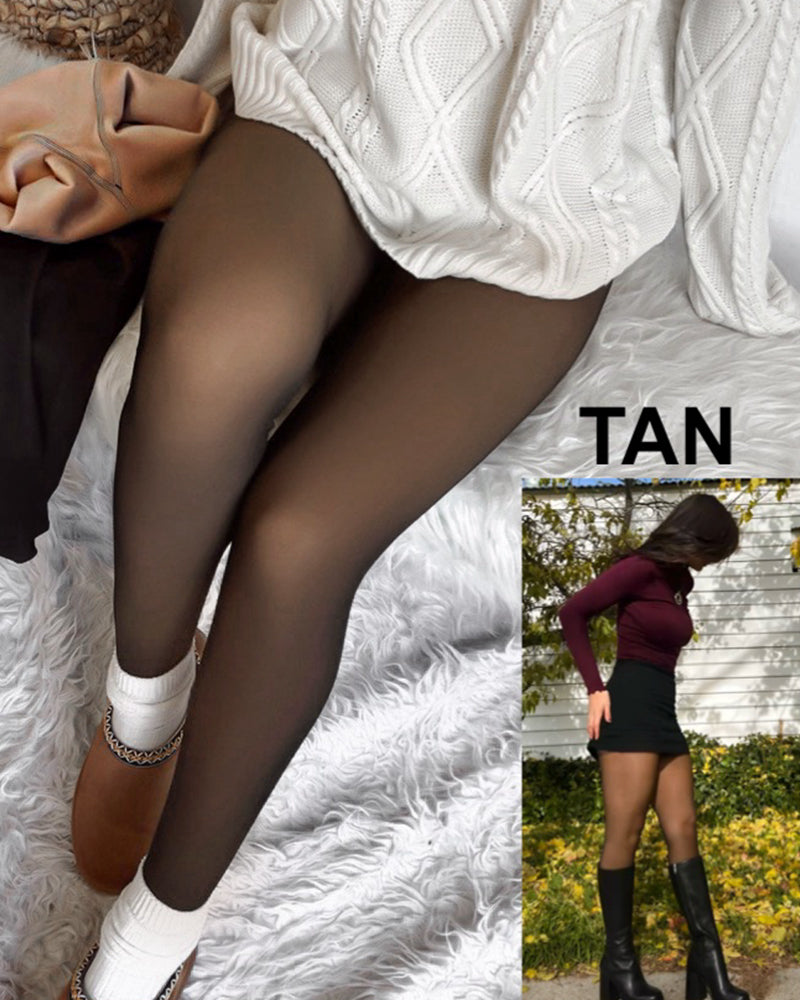 Translucent Fleece Lined Tights For Women