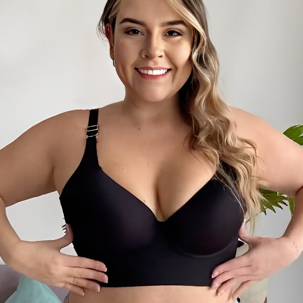 Fashion Deep Cup Bra Hidden Back Fat Side Compression Full Back Coverage  Bras Plus Size for Women Posture, gray : : Fashion