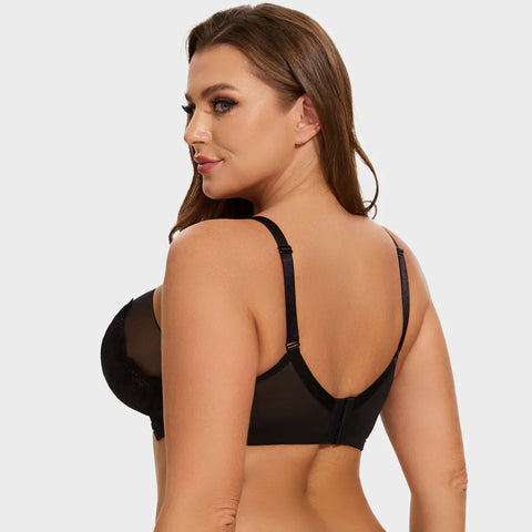 Woobilly® Full Coverage Lace Minimizer Bra - Mermaid Black+Black(2 PACK)