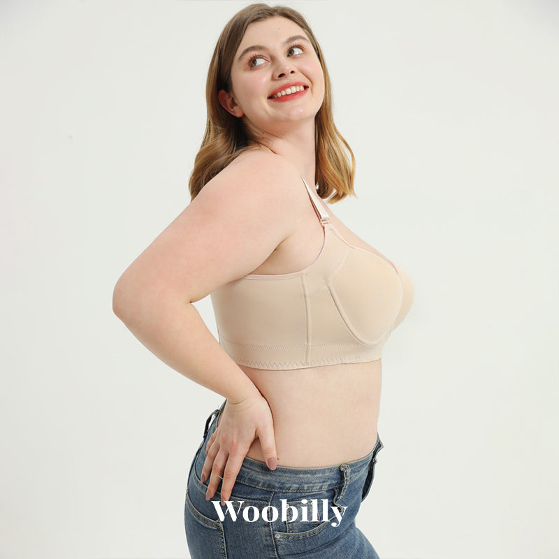 Woobilly Deep Cup Bra Hide Back Fat,Full Back Coverage Bras for Women,Corset  Bra,No Back Fat Bras for Women (Color : Black+Skin Tone, Size : 34/A75) at   Women's Clothing store