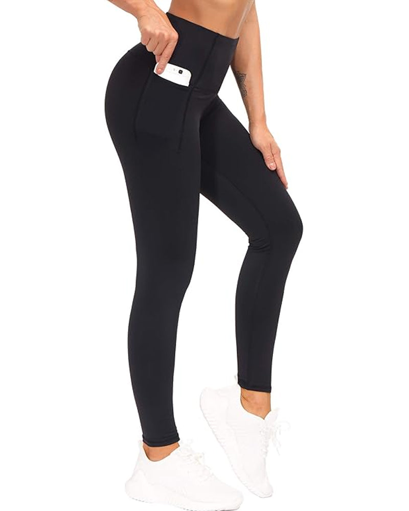 Woobilly High Waisted Butt Lifting Tummy Control Side Pocket Shaping Leggings (Buy 1 Get 1 Free)