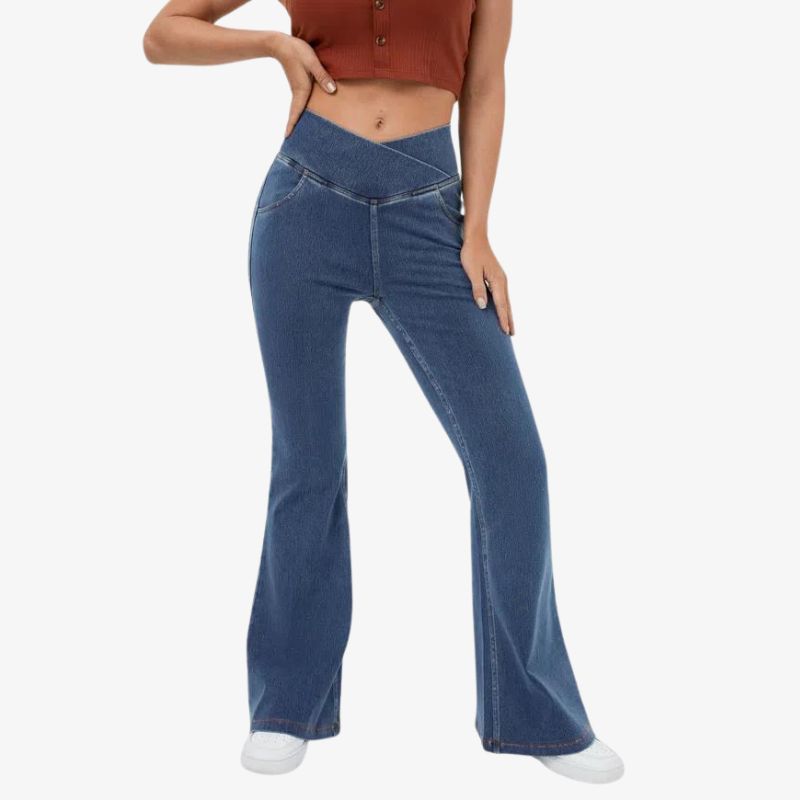 Thick And Tall Womens High Waist High Waisted Flare Jeans With Slightly  Flared Slit From Crosslery, $22.24