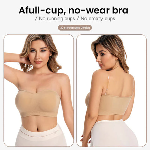 Non-Slip Bandeau Seamless Wireless Strapless Bra