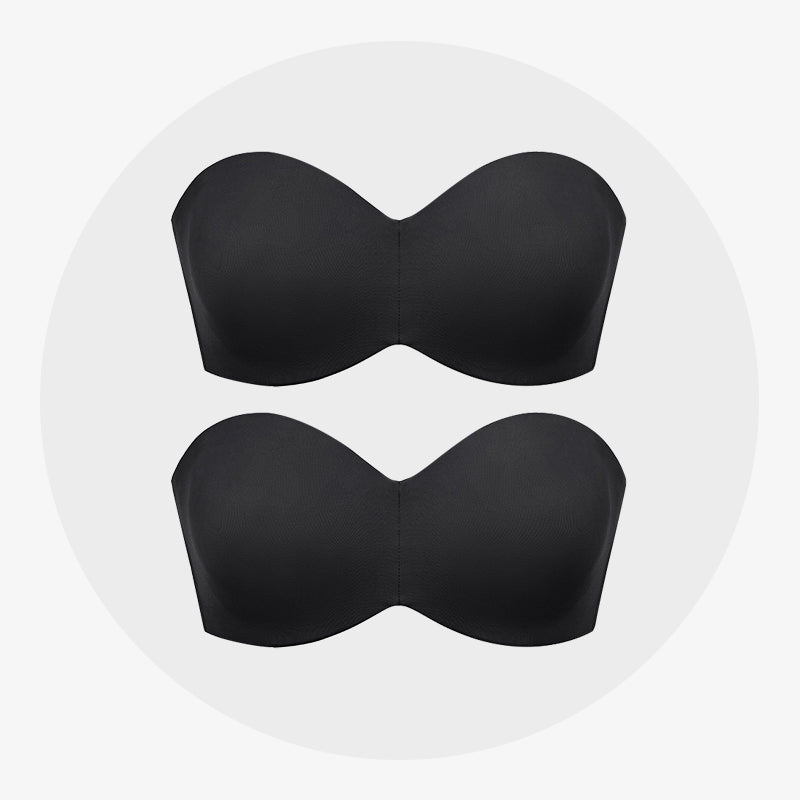 Woobilly®Full Support Non-Slip Convertible Bandeau Bra-Black