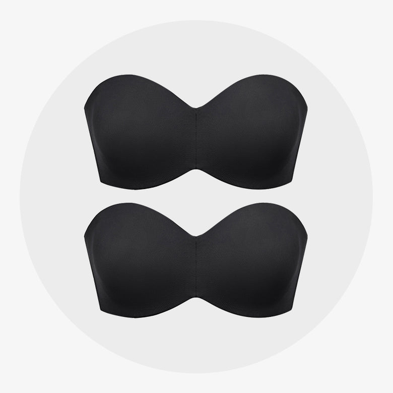 Woobilly®Full Support Non-Slip Convertible Bandeau Bra（BUY 1 GET 1 FREE）-2Pcs Black