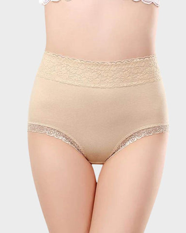 Woobilly® Cotton Lace High-Waisted Panties