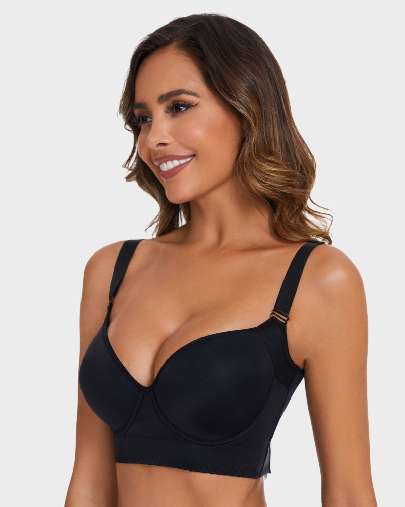 Woobilly Full-Coverage Smooth Back Bra for Women-black