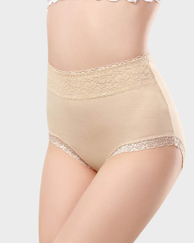 Woobilly® Cotton Lace High-Waisted Panties