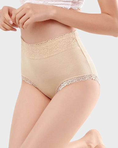 Woobilly® Cotton Lace High-Waisted Panties