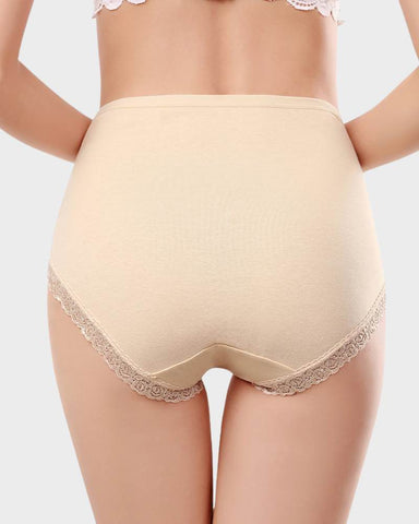 Woobilly® Cotton Lace High-Waisted Panties