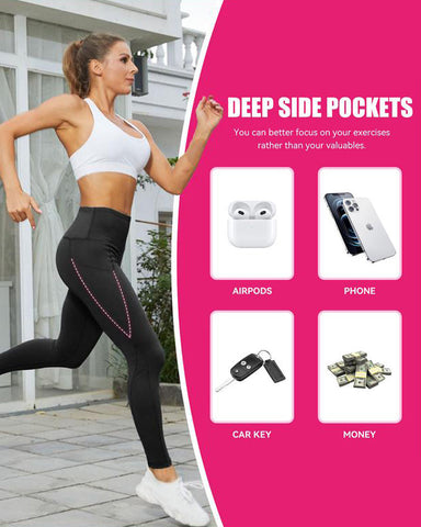 High Waist Tummy Control Fitness Leggings with Pockets