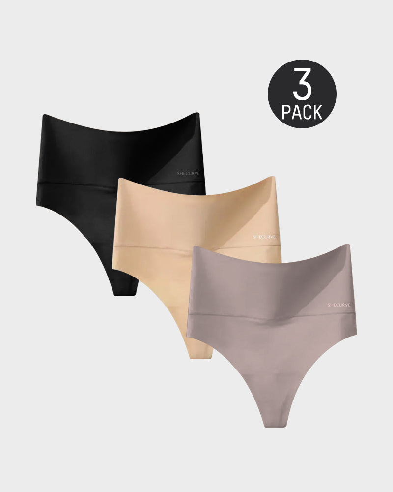 Woobilly® 3-Pack High-Rise Seamless Thong Panty