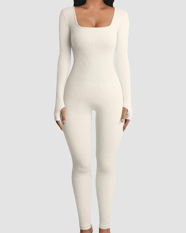 Seamless Long Sleeve Full Body Shaper Jumpsuit