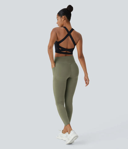 High Waisted Butt Lifting Tummy Control Side Pocket Shaping Training Leggings（复制图片）