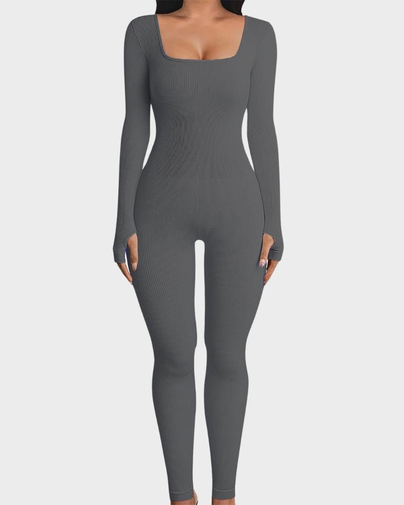 Seamless Long Sleeve Full Body Shaper Jumpsuit