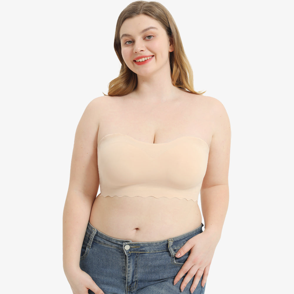 Plus Size Strapless Invisible Push Up Bra