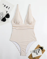 Woobilly striped one-piece swimsuit