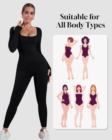 Seamless Long Sleeve Full Body Shaper Jumpsuit