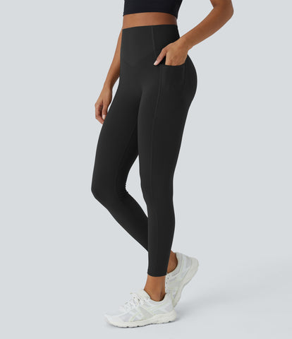 High Waisted Butt Lifting Tummy Control Side Pocket Shaping Training Leggings (2 Pack)-test