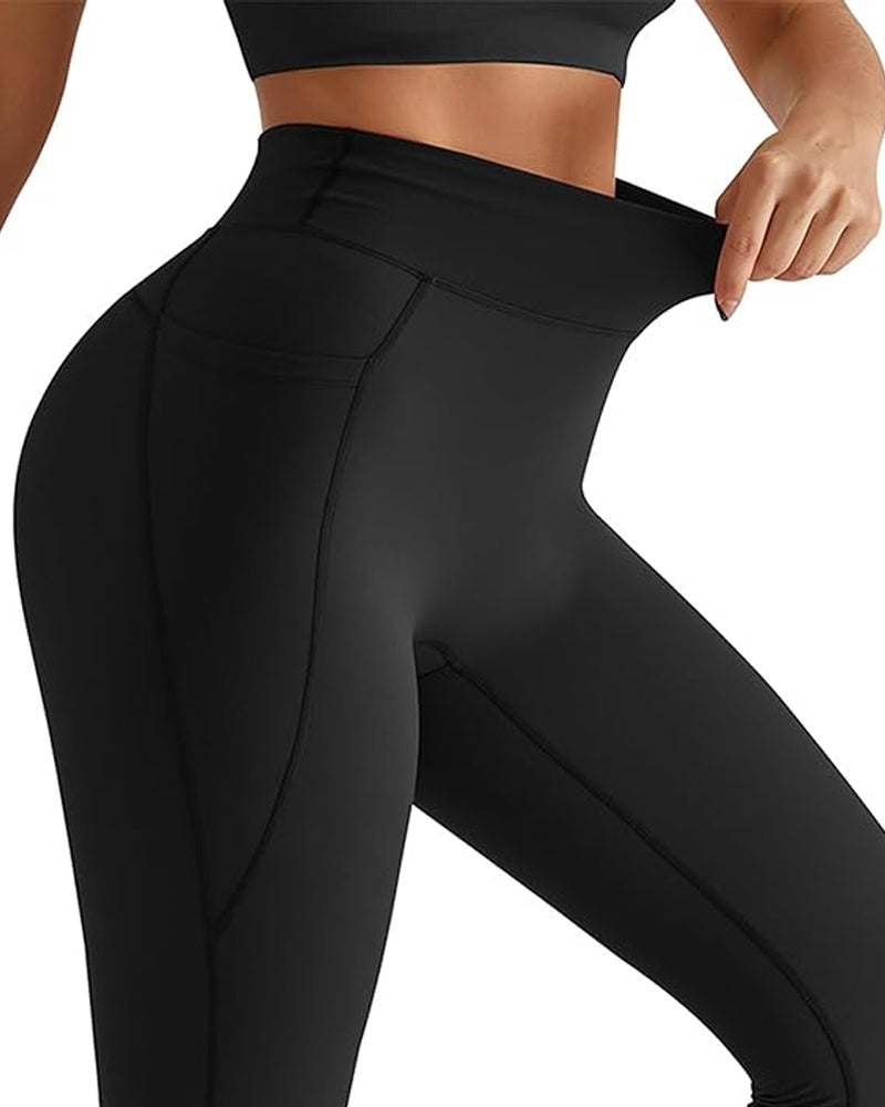 Woobilly High Waisted Butt Lifting Tummy Control Side Pocket Shaping Leggings (Buy 1 Get 1 Free)