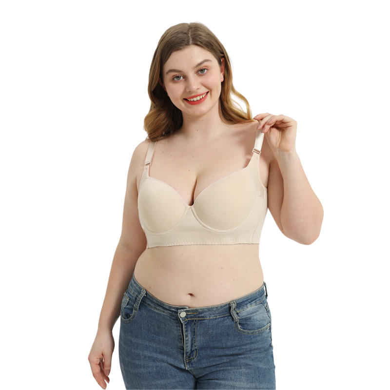 WOOBILLY® Shaping Deep Cup Gathering Lift & Smoothing Bra-Nude