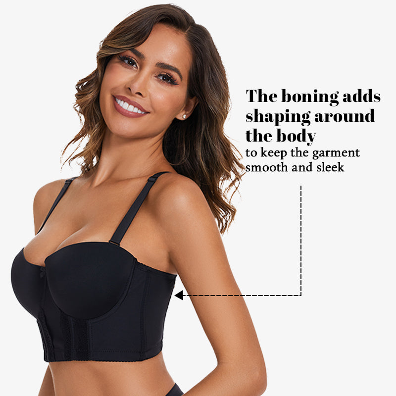 SOLODORO Women Strapless Bra Longline Corset Bra Hide Back Fat with No-Slip  Silicone Strip, Oatmeal, 36B : : Everything Else