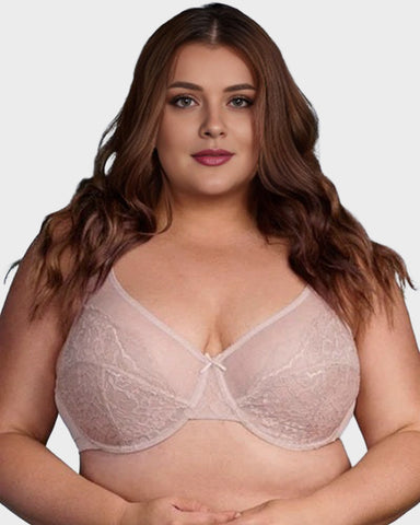 Woobilly® Full Coverage Lace Minimizer Bra - Petal
