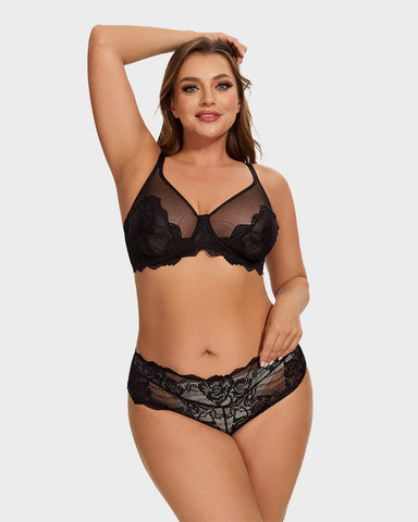 Full Coverage Lace Black Minimizer Bra