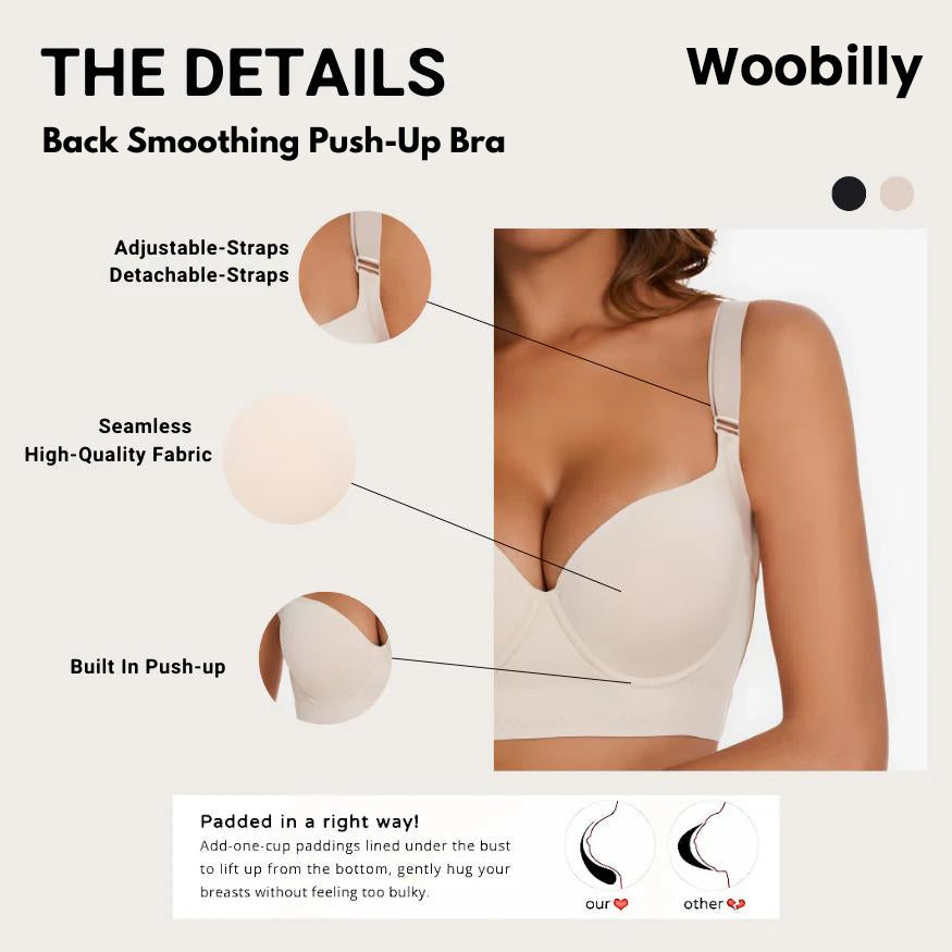 Woobilly Full-Coverage Smooth Back Bra for Women 3 Pcs Beige