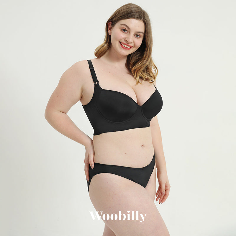 XSSM Woobillybra, Woobilly, Woobilly Bra, Woobilly Deep Cup Bra Hide Back  Fat, Woobilly Bra with Shapewear Incorporated Black at  Women's  Clothing store