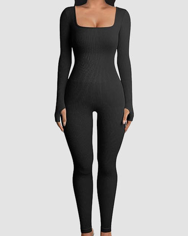 Seamless Long Sleeve Full Body Shaper Jumpsuit