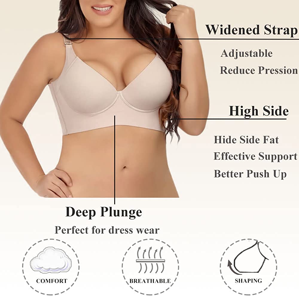 WOOBILLY® Shaping Deep Cup Gathering Lift & Smoothing Bra-Nude（Buy 1 Get 1 Free)