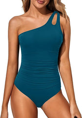 Woobilly® One Shoulder Tummy Control One Piece  Swimsuit