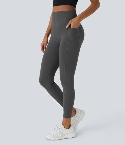 High Waisted Butt Lifting Tummy Control Side Pocket Shaping Training Leggings (2 Pack)-test