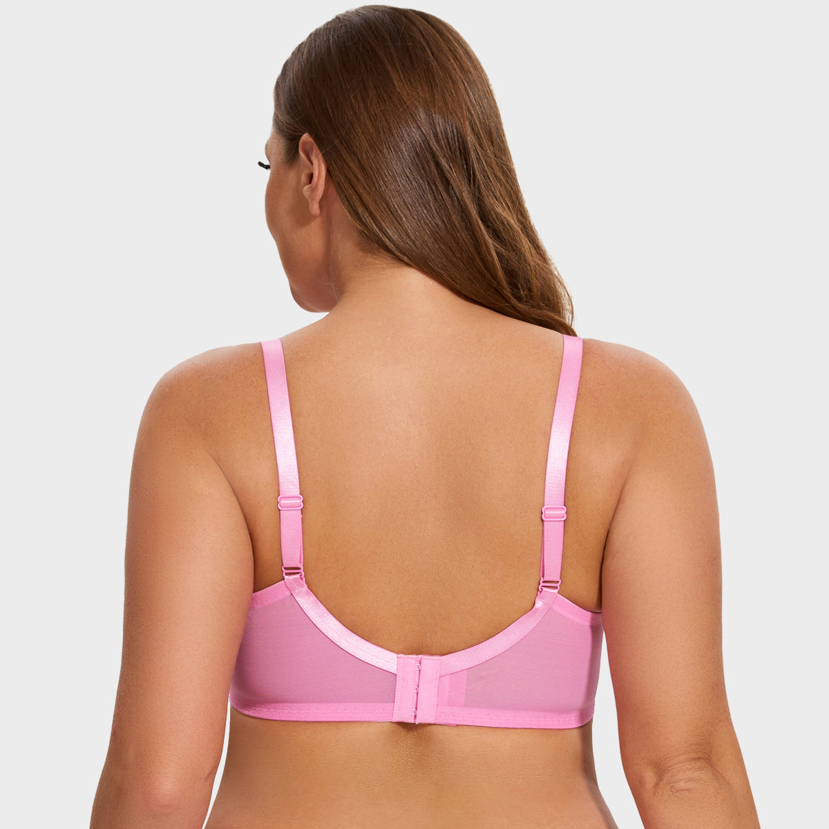 Woobilly® Full Coverage Lace Minimizer Bra - Mermaid Pink+Pink (2 PACK)